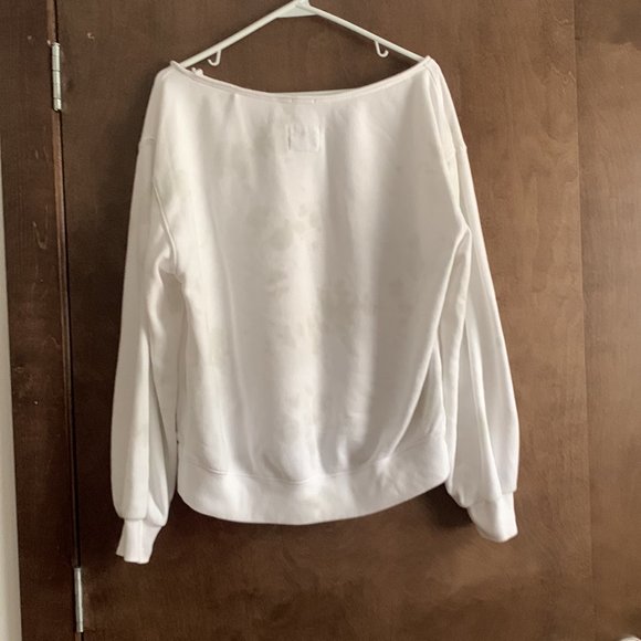 White Abercrombie & Fitch Tie-Dye Off-the-Shoulder Sweater - Picture 2 of 4
